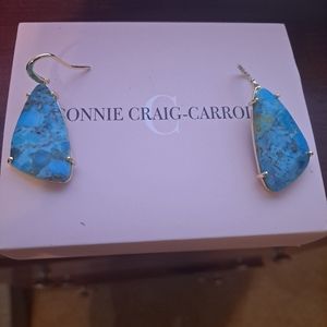 Women's Zircon Accented Drop Earnings